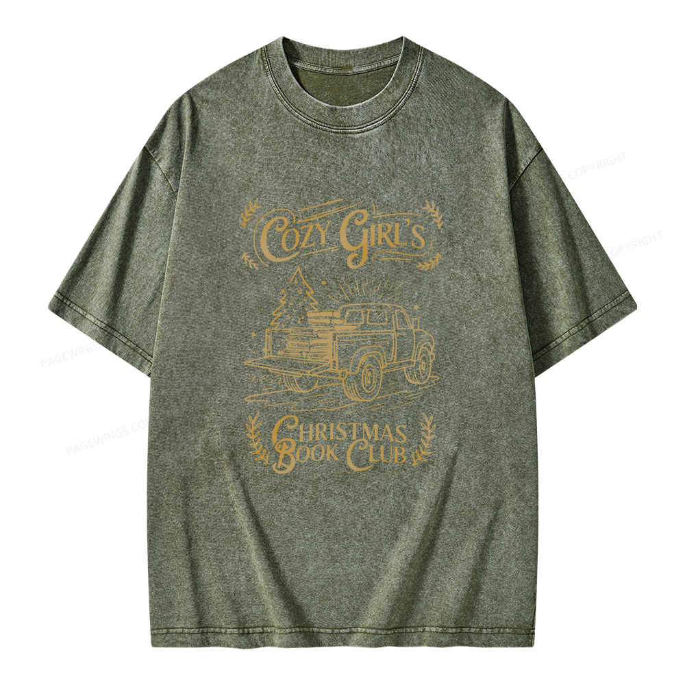 Pagewings Cozy Girls Book Club Unisex Washed T-shirt