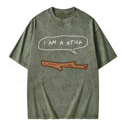 Pagewings I Am A Stick Unisex Washed T-shirt