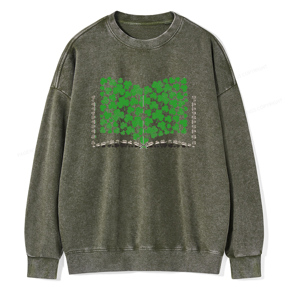 Pagewings Clover Creative Books Unisex Washed Sweatshirt