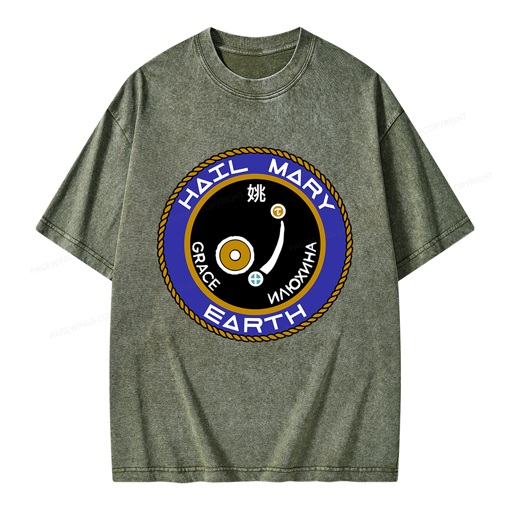 Pagewings Mission Patch Unisex Washed T-shirt