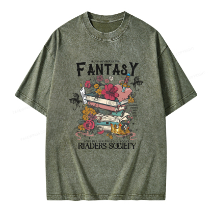 Pagewings Fantasy Readers Society Unisex Washed T-shirt