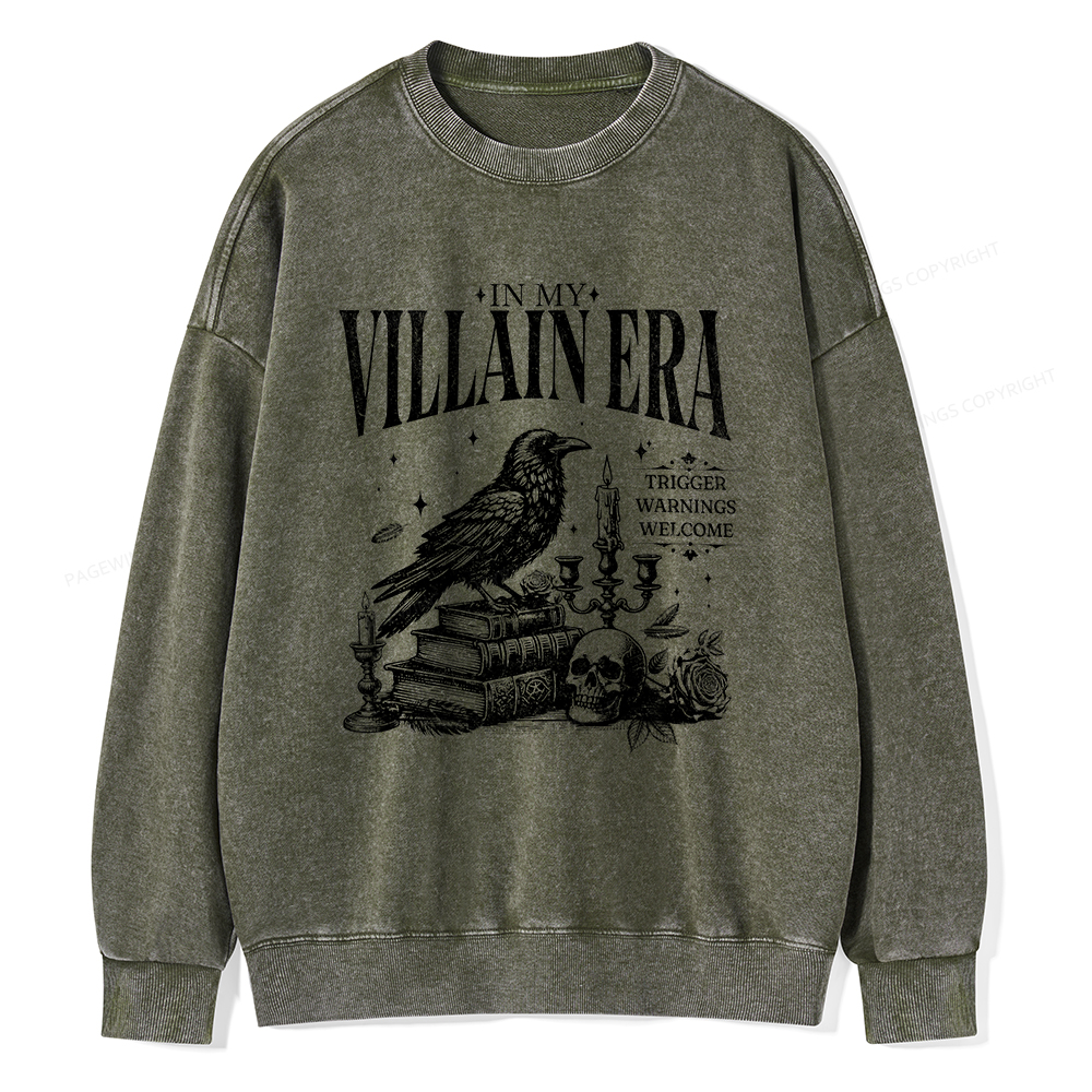 Pagewings Villain Erad Unisex Washed Sweatshirt