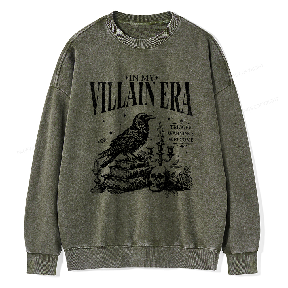 Pagewings Villain Erad Unisex Washed Sweatshirt