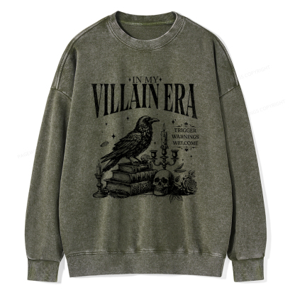 Pagewings Villain Erad Unisex Washed Sweatshirt
