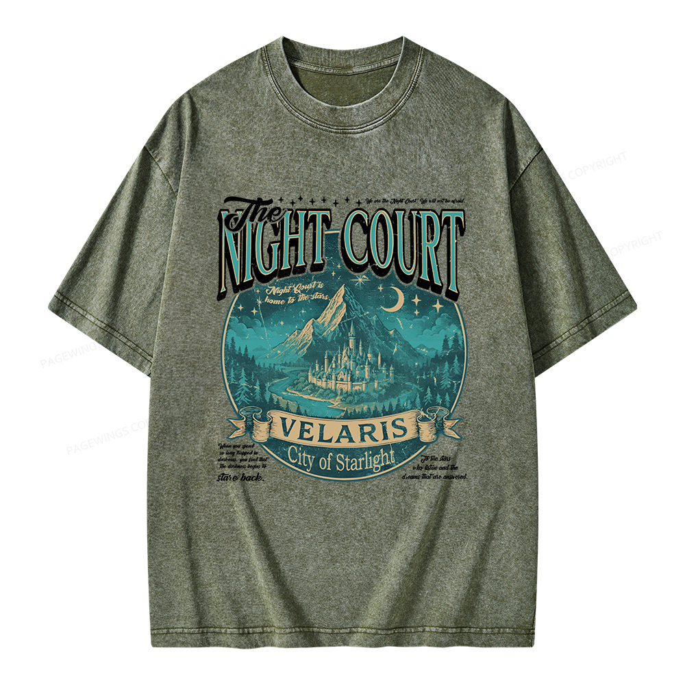 Pagewings The Night Court Unisex Washed T-shirt