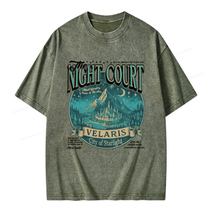 Pagewings The Night Court Unisex Washed T-shirt