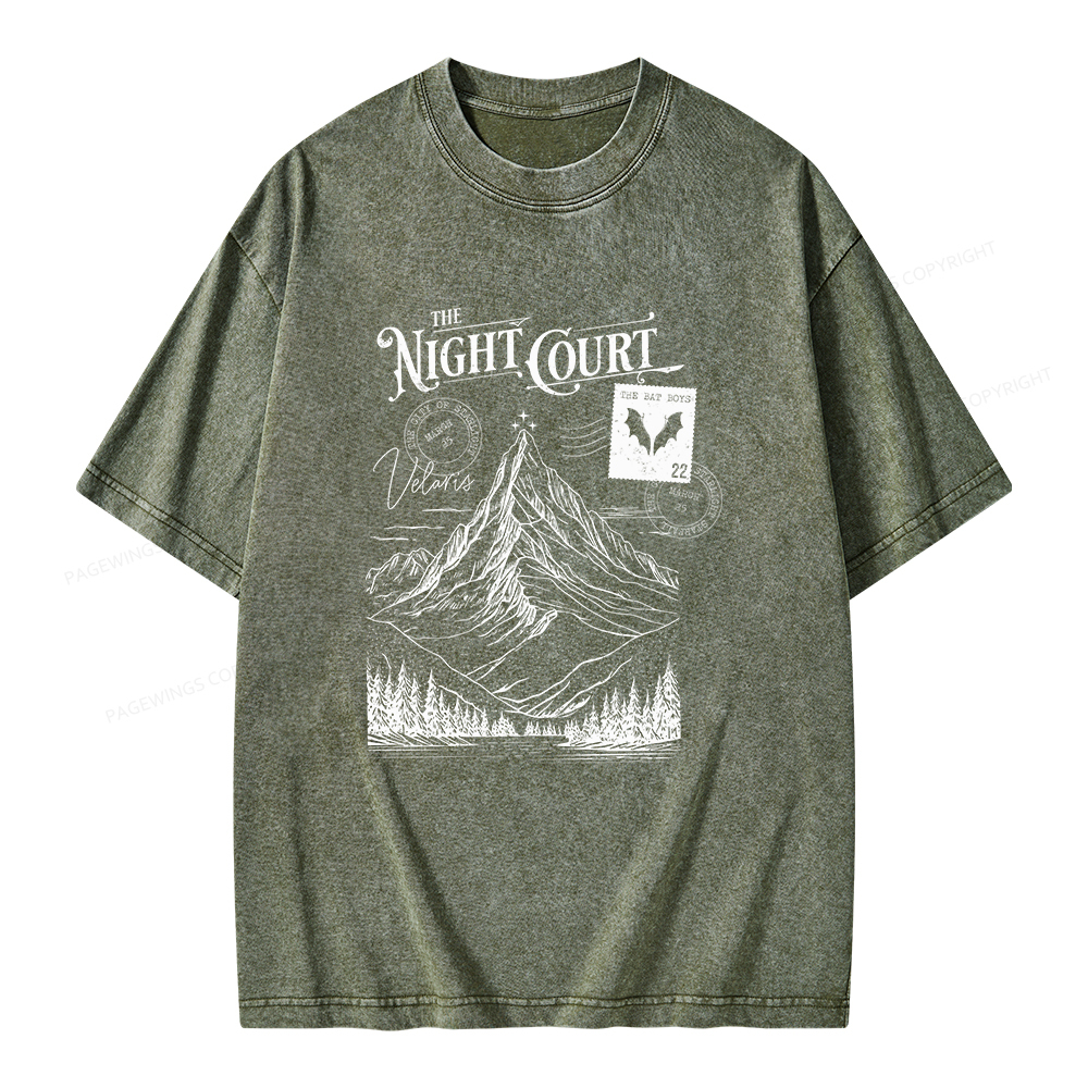 Pagewings The Night Court Unisex Washed T-shirt