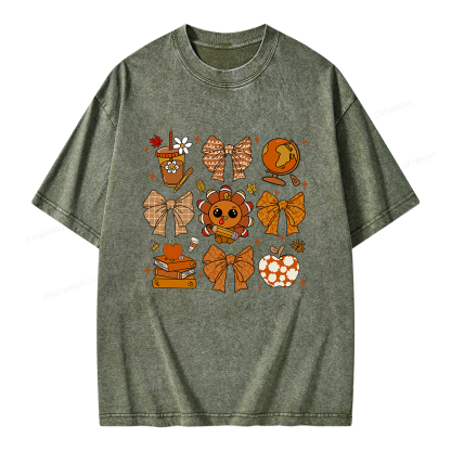 Pagewings Thanksgiving Fall Autumn Unisex Washed T-shirt