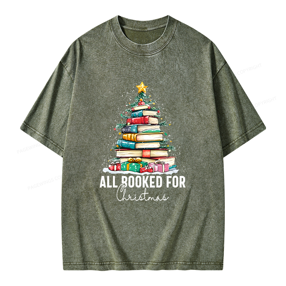 Pagewings All Booked For Christmas Unisex Washed T-shirt