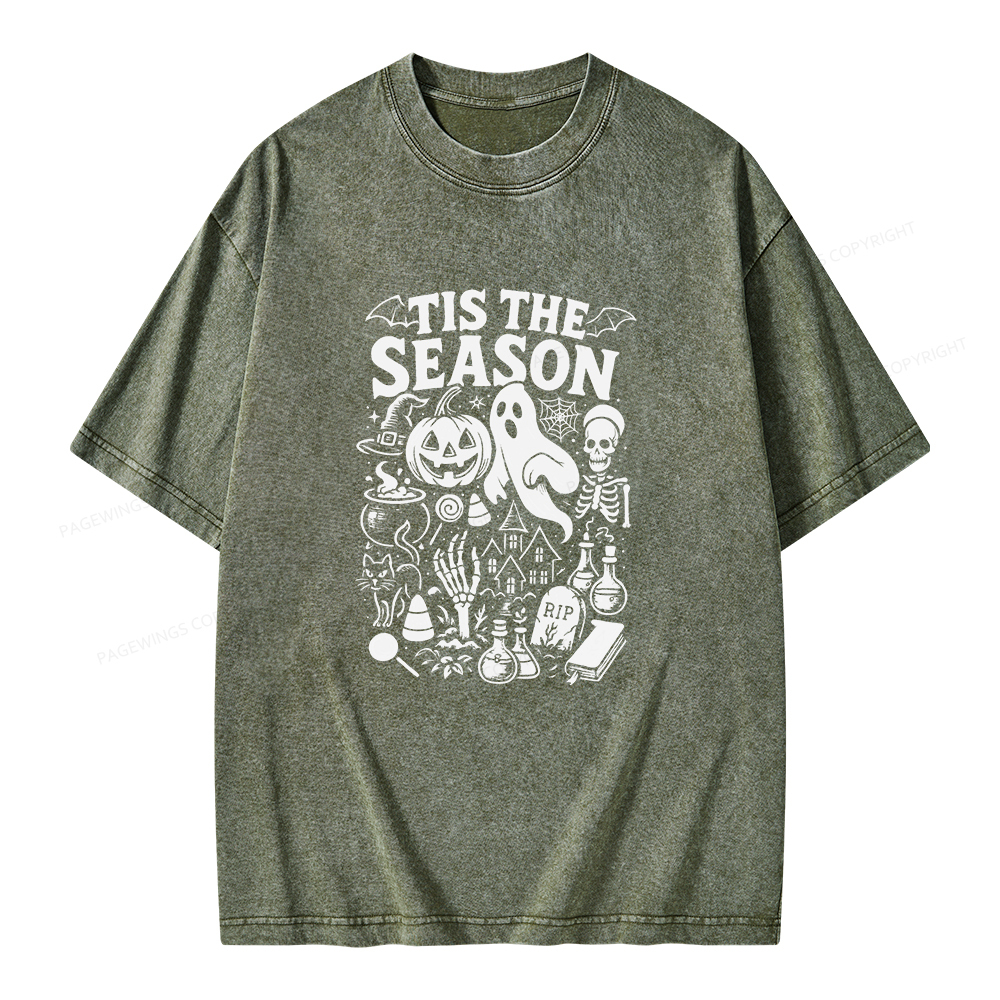 Pagewings Tis The Season Unisex Washed T-shirt
