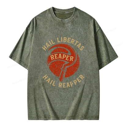 Pagewings Hail Libertas Hail Reaper Unisex Washed T-shirt