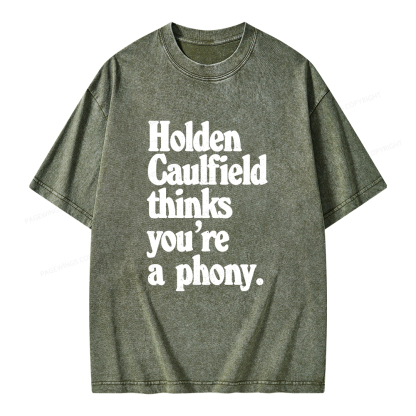 Pagewings Holden Caulfield thinks you're a phony Unisex Washed T-shirt