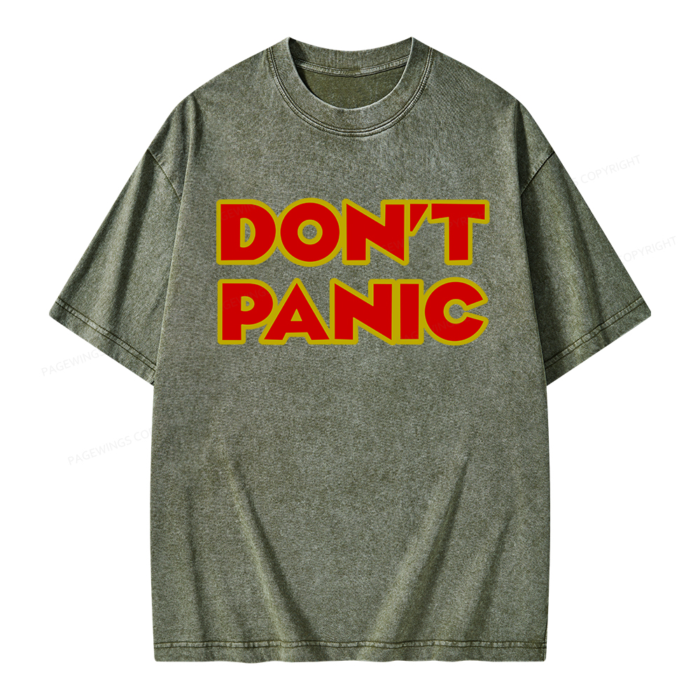 Pagewings Don't Panic  Unisex Washed T-shirt