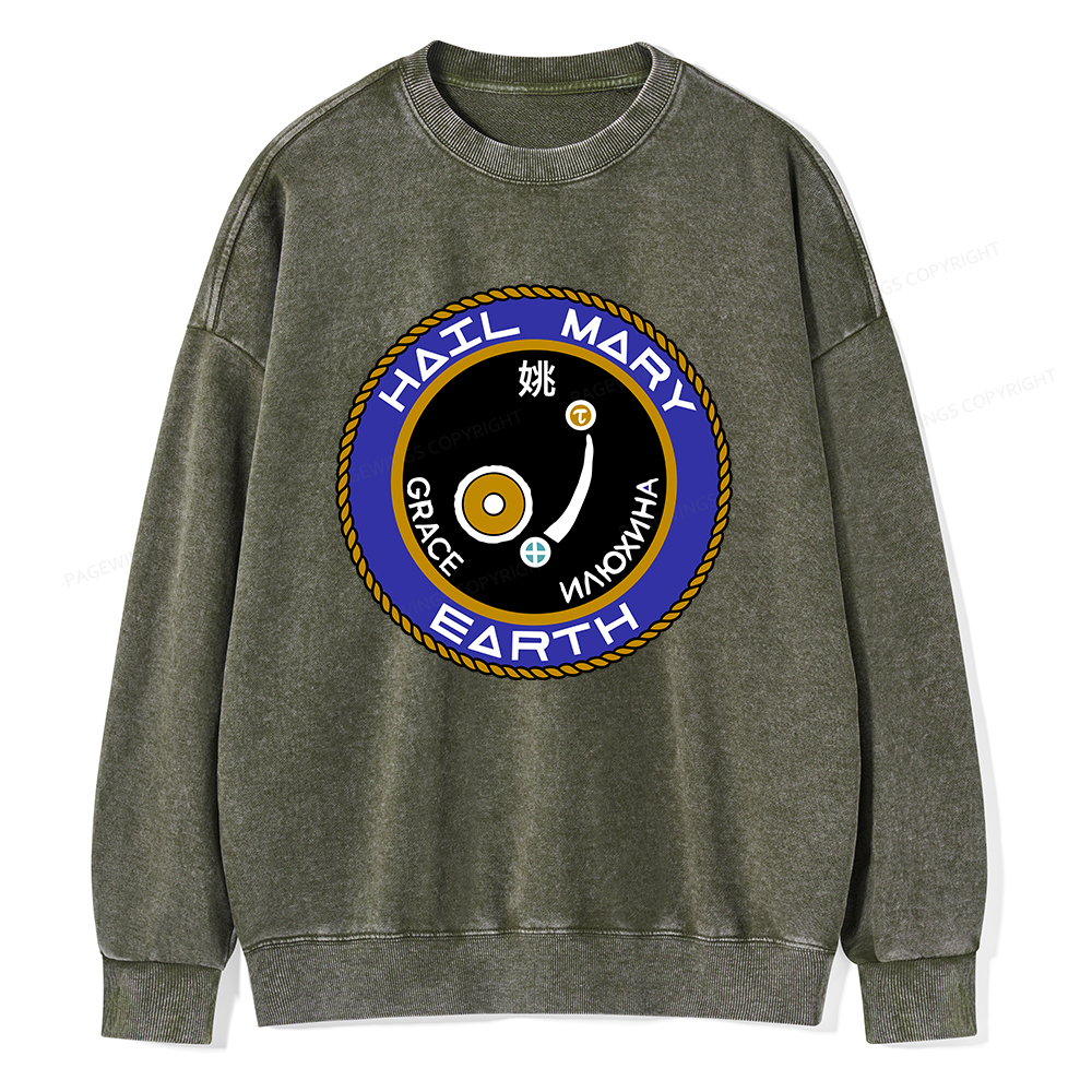 Pagewings Mission Patch Unisex Washed Sweatshirt