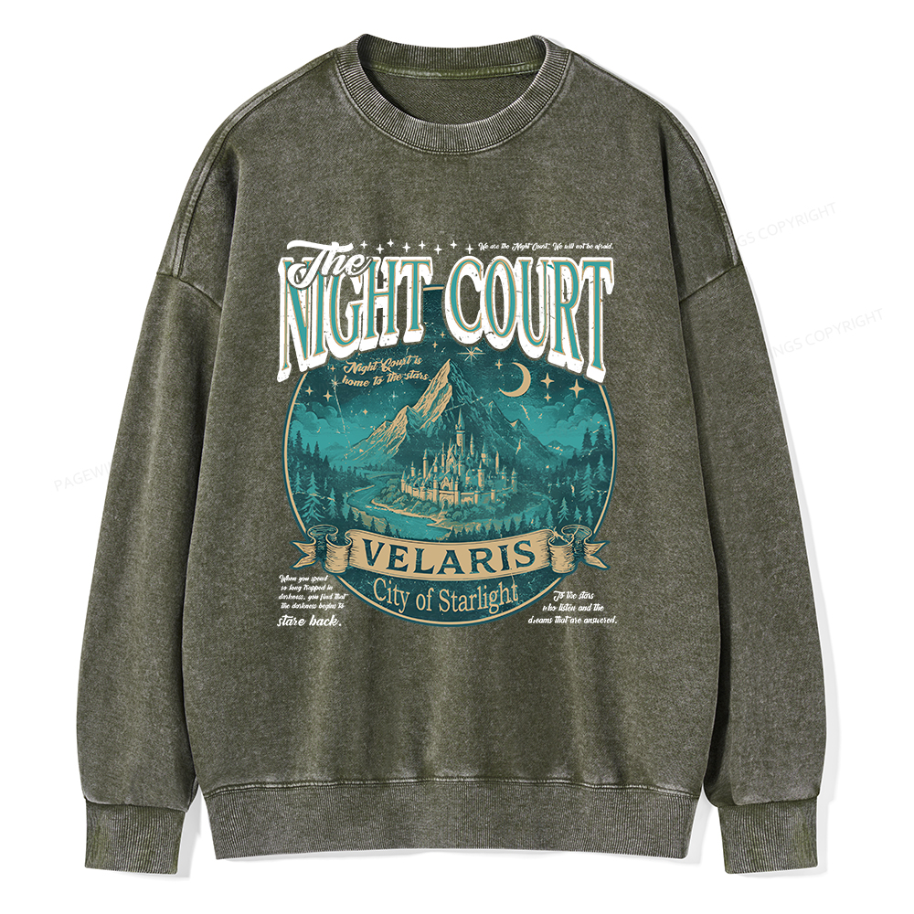 Pagewings The Night Court Unisex Washed Sweatshirt