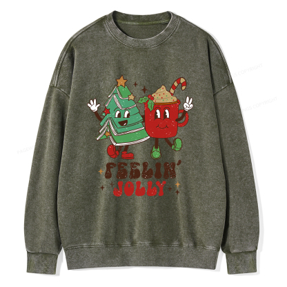 Pagewings Feeling Jolly Unisex Washed Sweatshirt