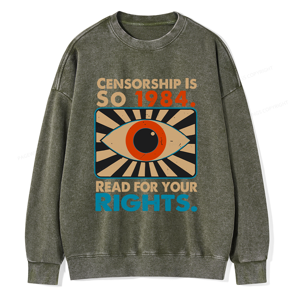 Pagewings Read For Your Rights Unisex Washed Sweatshirt