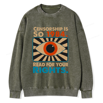 Pagewings Read For Your Rights Unisex Washed Sweatshirt