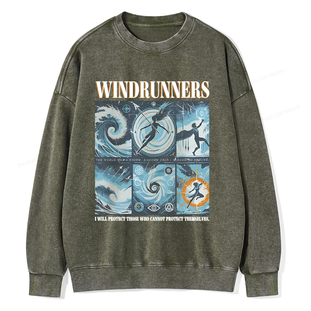 Pagewings Windrunners Unisex Washed Sweatshirt