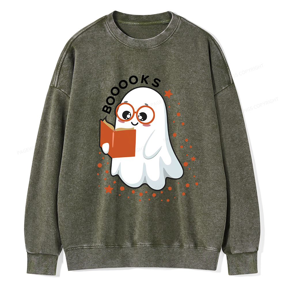 Pagewings Booooks Unisex Washed Sweatshirt