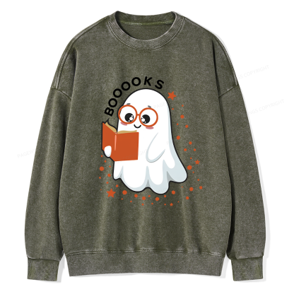 Pagewings Booooks Unisex Washed Sweatshirt