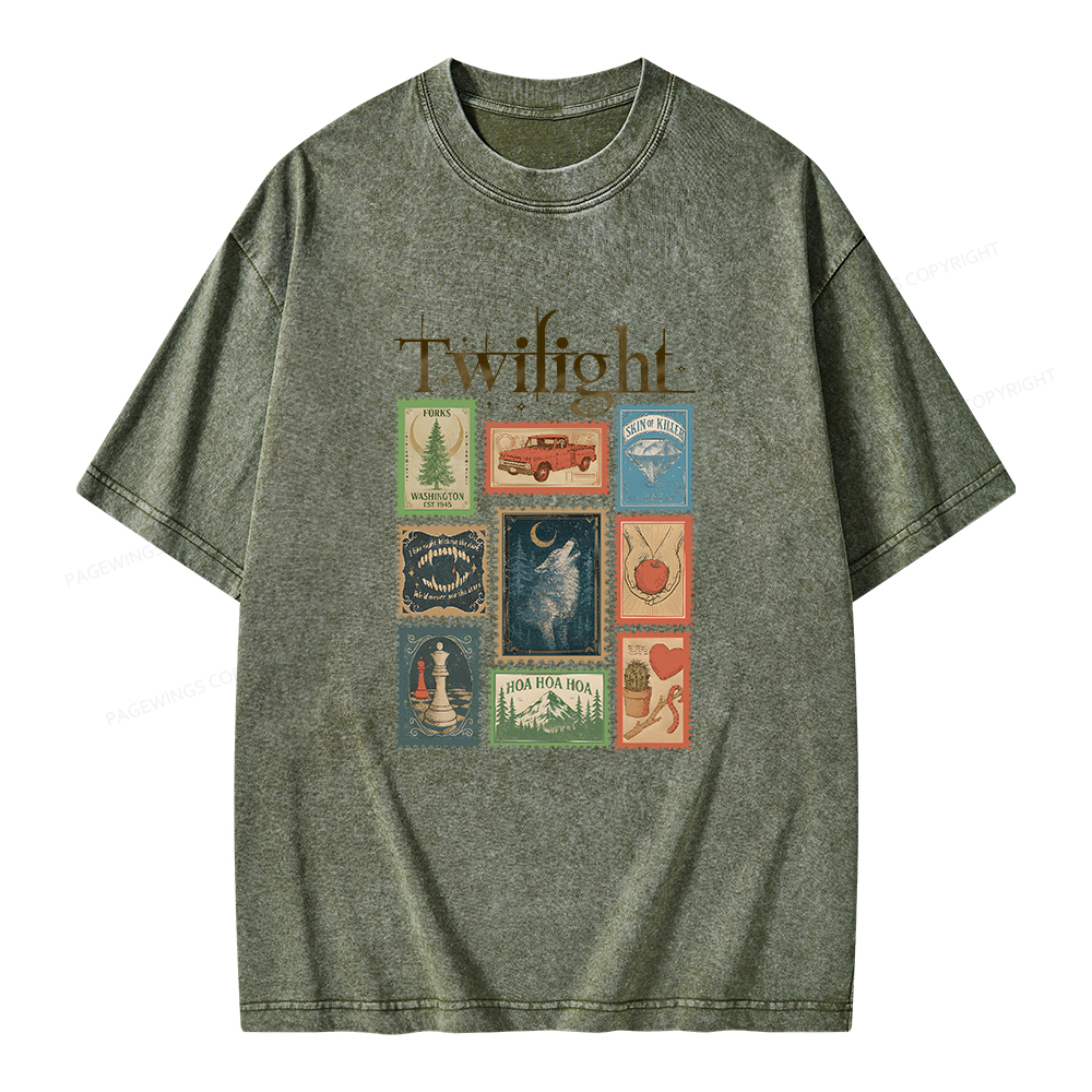 Pagewings Romance Book Lover Unisex Washed T-shirt