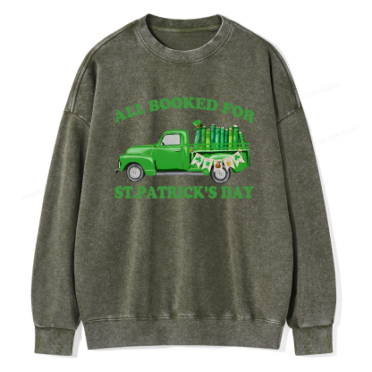 Pagewings All  Booked For St.patrick.s Day Unisex Washed Sweatshirt