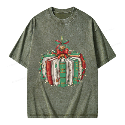 Pagewings Christmas Book Unisex Washed T-shirt