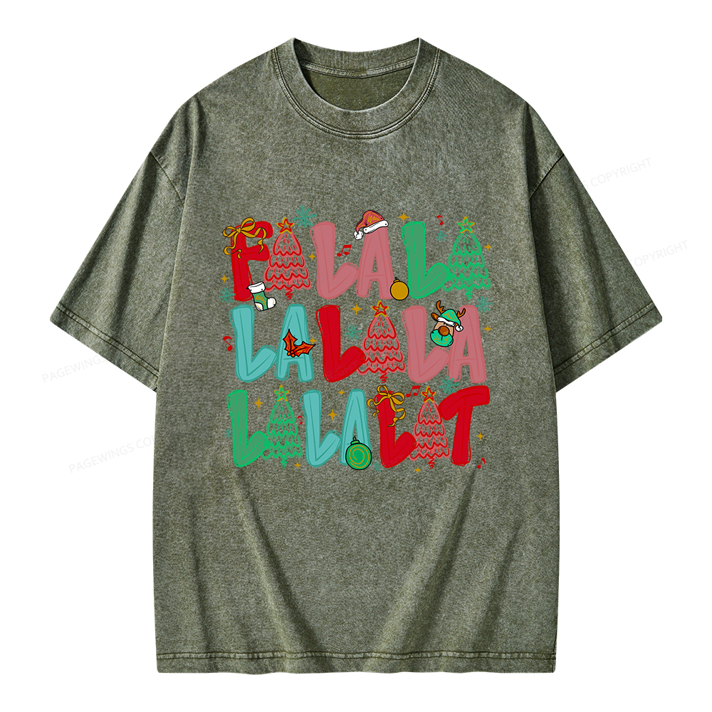 Pagewings Fa-la-la-la-la La-la-la-Lit Unisex Washed T-shirt