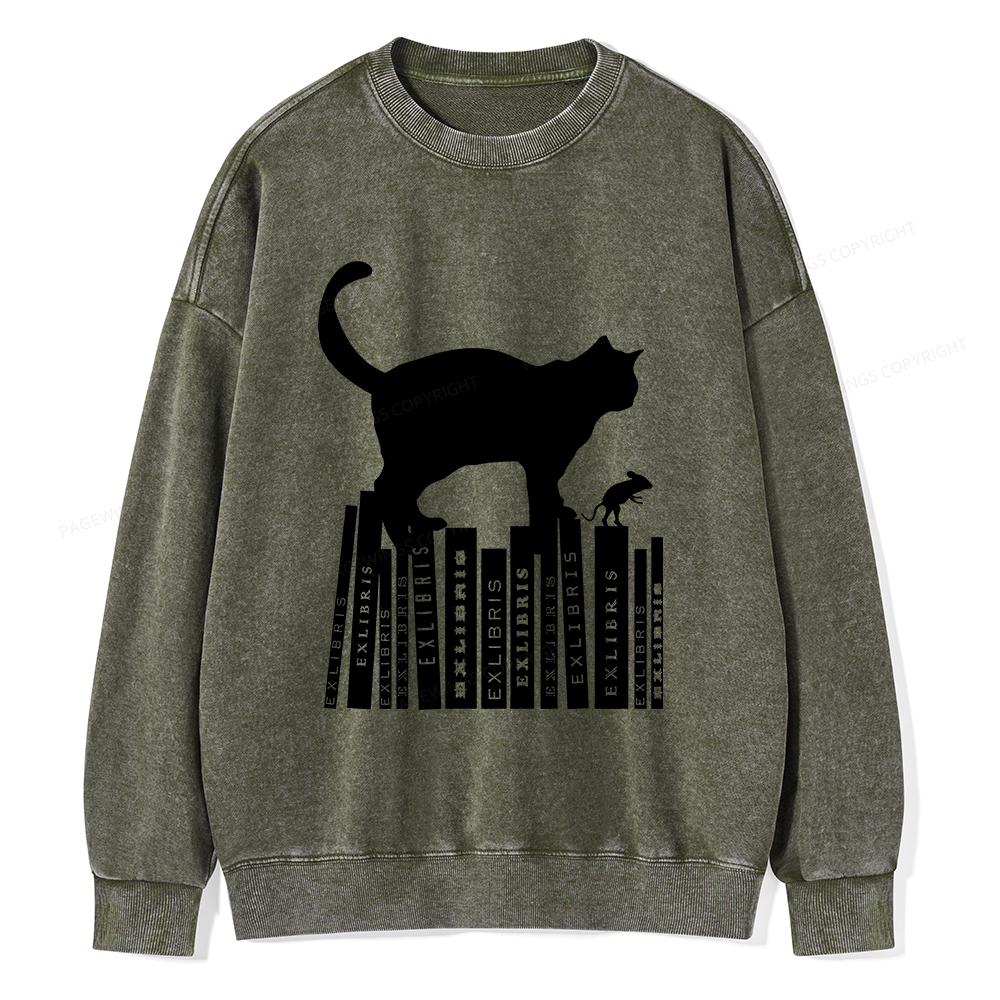 Pagewings Bookplate Creative T-shirt Unisex Washed Sweatshirt