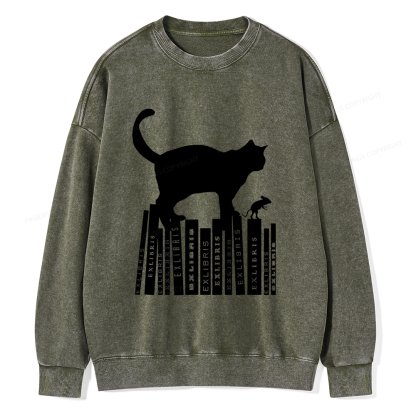 Pagewings Bookplate Creative T-shirt Unisex Washed Sweatshirt