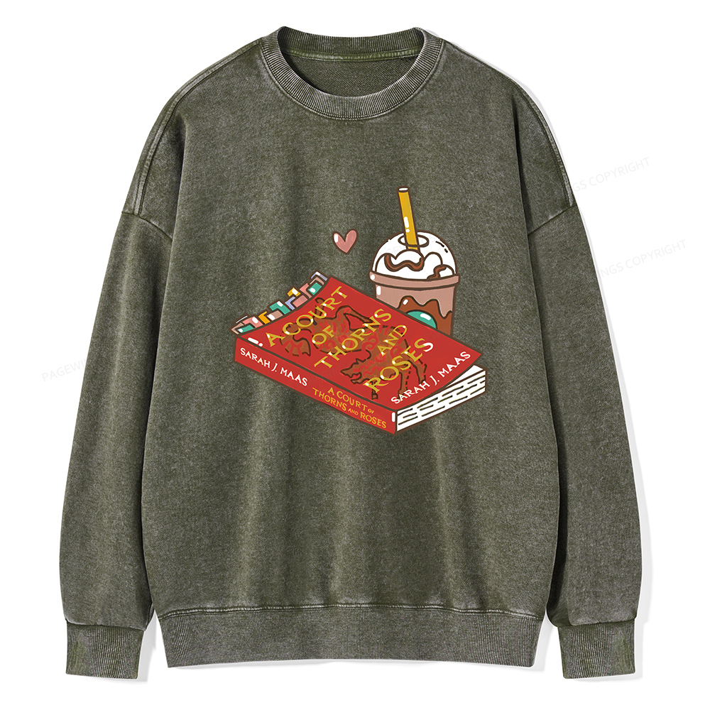 Pagewings A Court of Thorns and Roses Bookish  Unisex Washed Sweatshirt