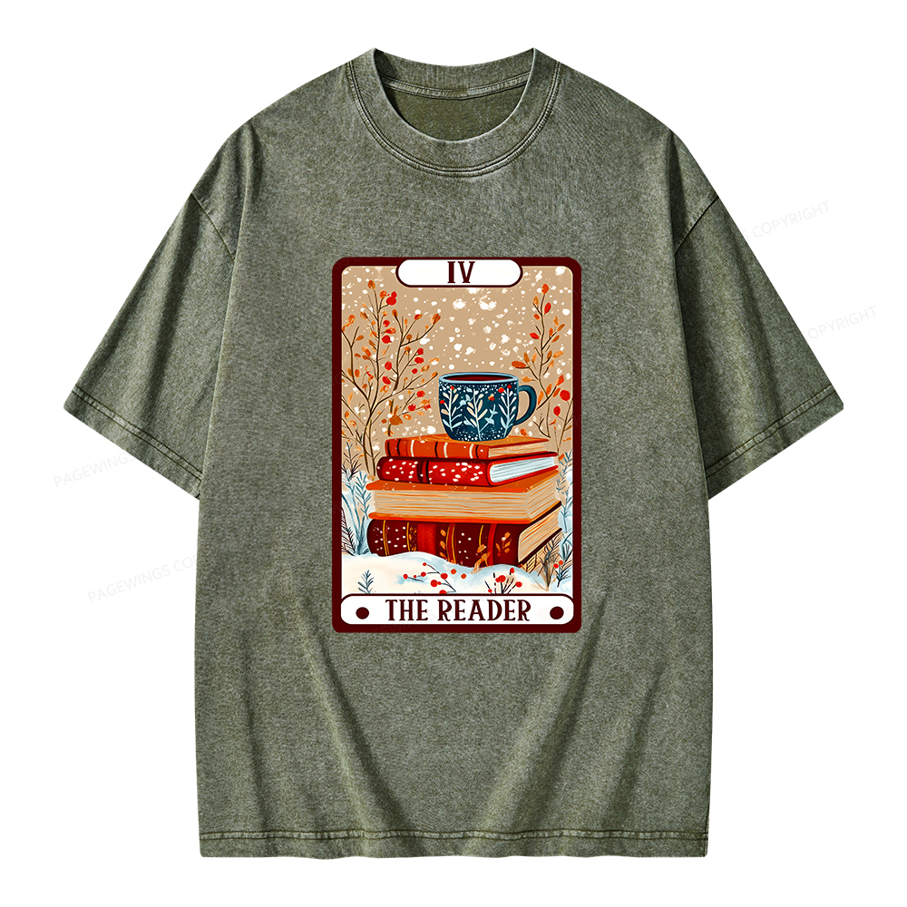 Pagewings The Reader  Unisex Washed T-shirt