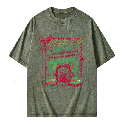 Pagewings North Pole Readers Club Unisex Washed T-shirt