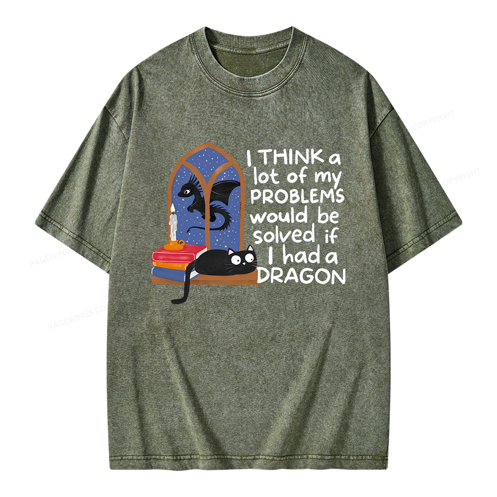 Pagewings If I Had A BookDragon Unisex Washed T-shirt
