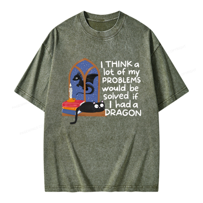 Pagewings If I Had A BookDragon Unisex Washed T-shirt