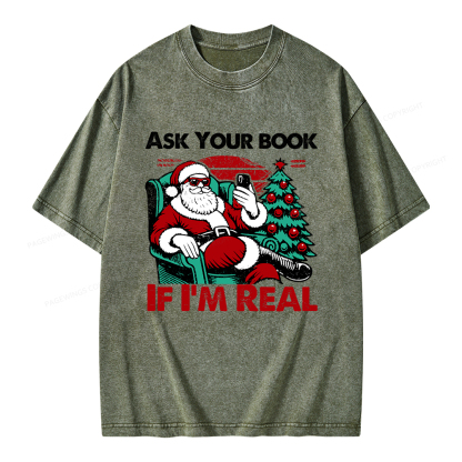 Pagewings Ask Your Book If I’m Real Unisex Washed T-shirt