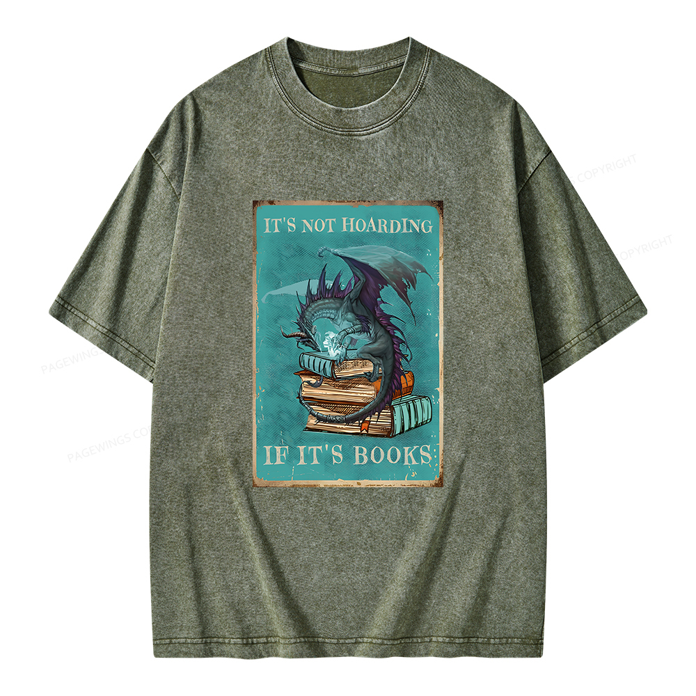 Pagewings It's Not Hoarding If It's Books Unisex Washed T-shirt
