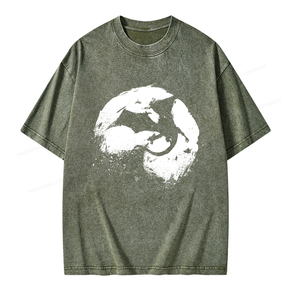 Pagewings Fantasy Book Dragon Unisex Washed T-shirt