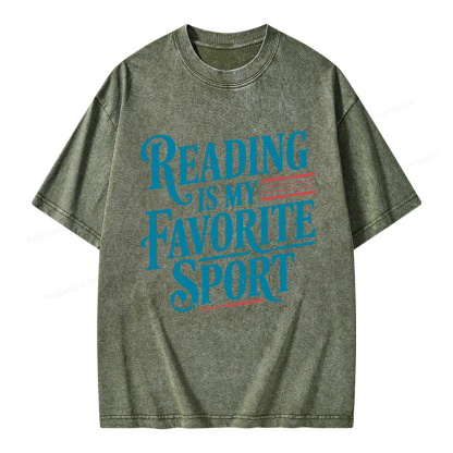 Pagewings Reading is My Favorite Sport Unisex Washed T-shirt