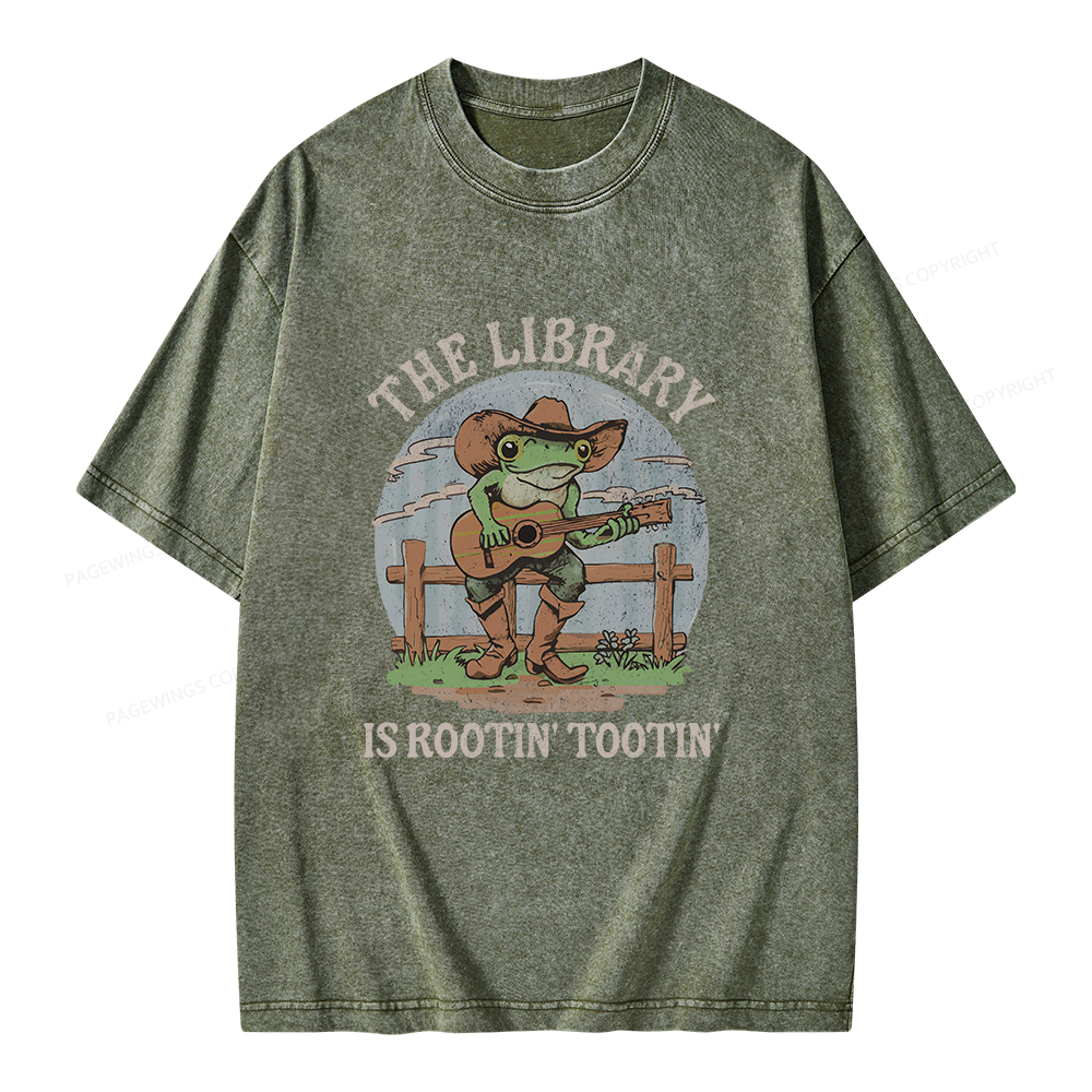 Pagewings The Library is Rootin’ Tootin Unisex Washed T-shirt