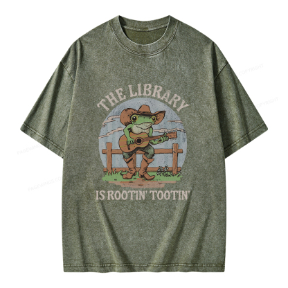 Pagewings The Library is Rootin’ Tootin Unisex Washed T-shirt