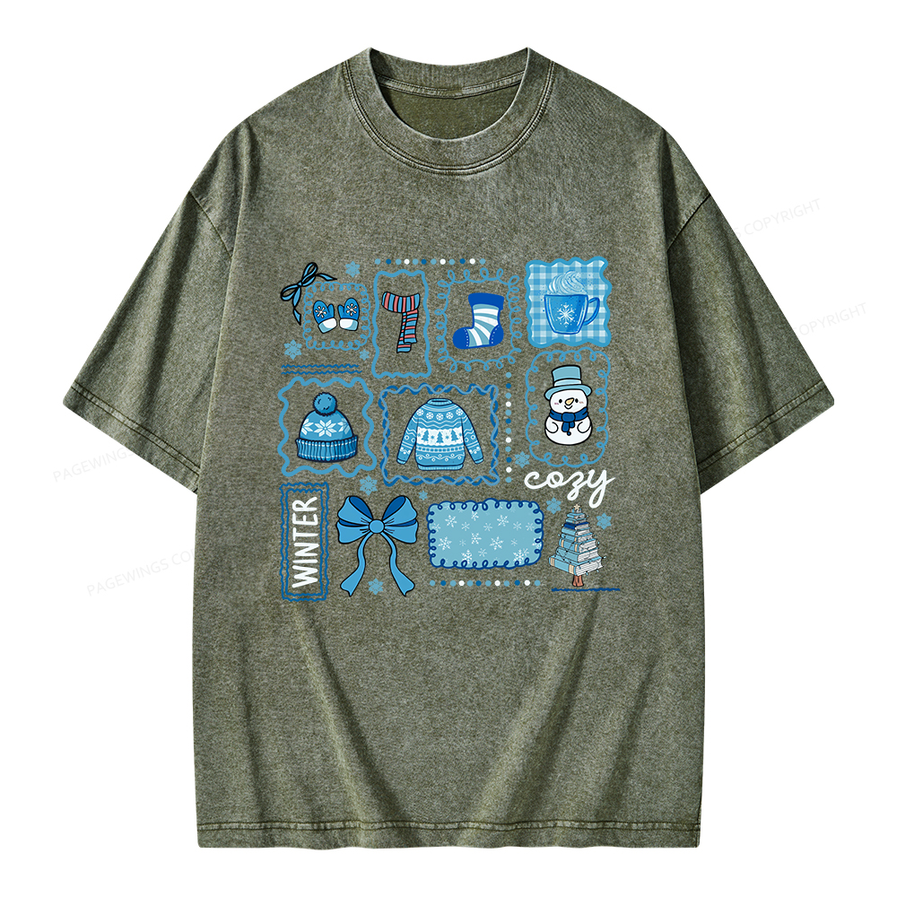 Pagewings Cozy Winter Unisex Washed T-shirt