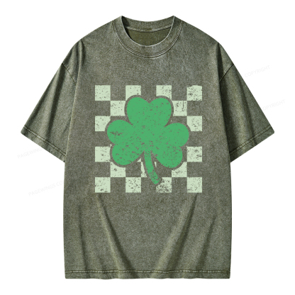Pagewings St Patrick's Shirt, Shamrock Shirt Unisex Washed T-shirt