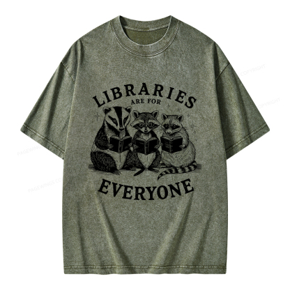 Pagewings Libraries Are For Everyone Unisex Washed T-shirt