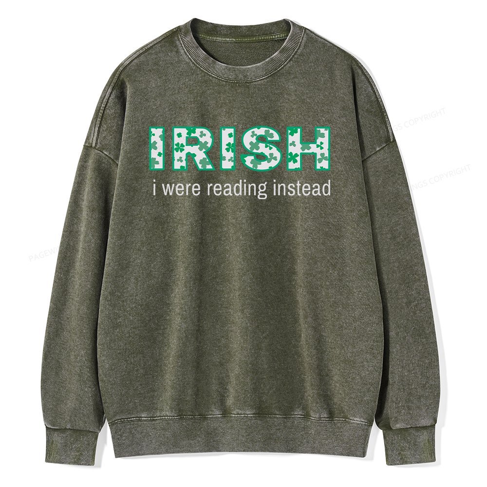 [Copy]Pagewings St Patrick's Shirt, Shamrock Shirt Unisex Washed Sweatshirt