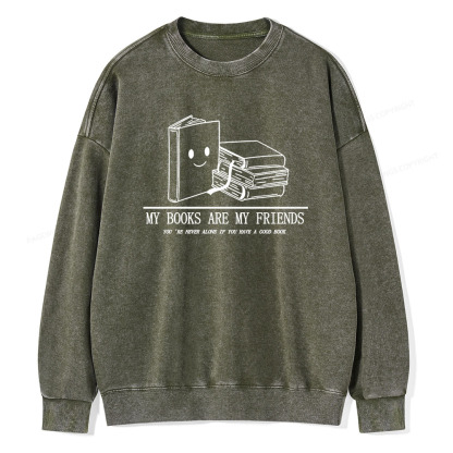 Pagewings The Books Are Friends T-Shirt Unisex Washed Sweatshirt