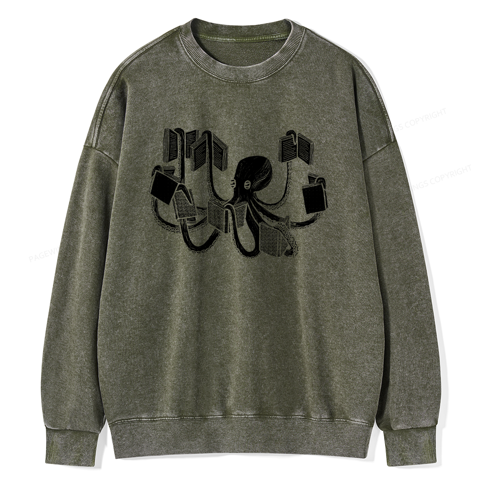 Pagewings Armed With Knowledge Unisex Washed Sweatshirt