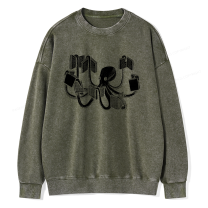 Pagewings Armed With Knowledge Unisex Washed Sweatshirt