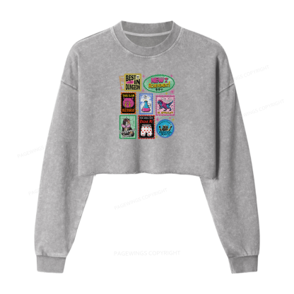 Pagewings New Achievement Women Washed Crop Sweatshirt